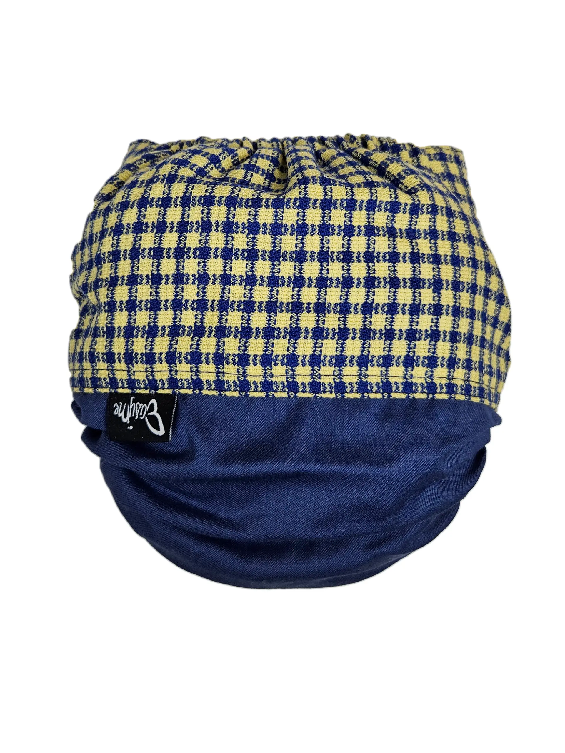 EasyMe wełniany otulacz Yellow-blue checker 2 Otulacz EasyMe z tkaniny wełnianej - Yellow-Blue checker - obrazek 2