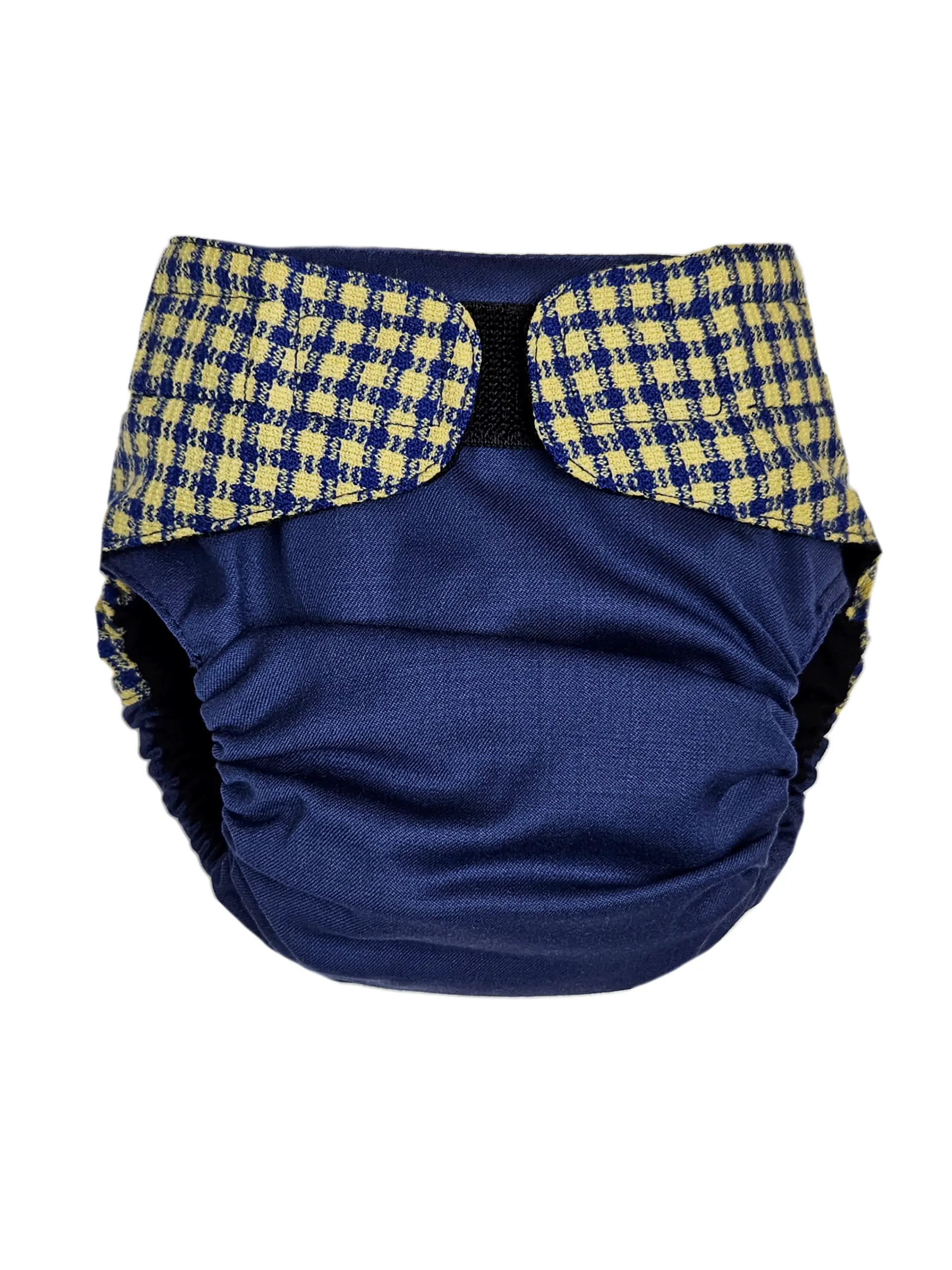 EasyMe wełniany otulacz Yellow-blue checker Otulacz EasyMe z tkaniny wełnianej - Yellow-Blue checker - obrazek 1